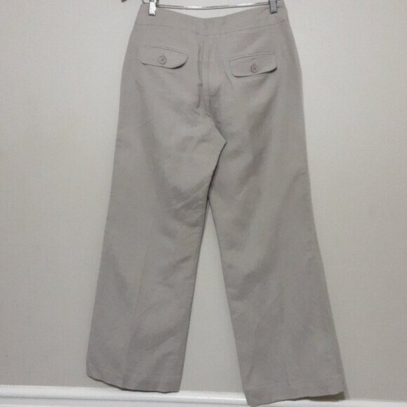 Sandro trouser women 6P linen pant beige casual vacation lagenlook retro - Picture 3 of 6